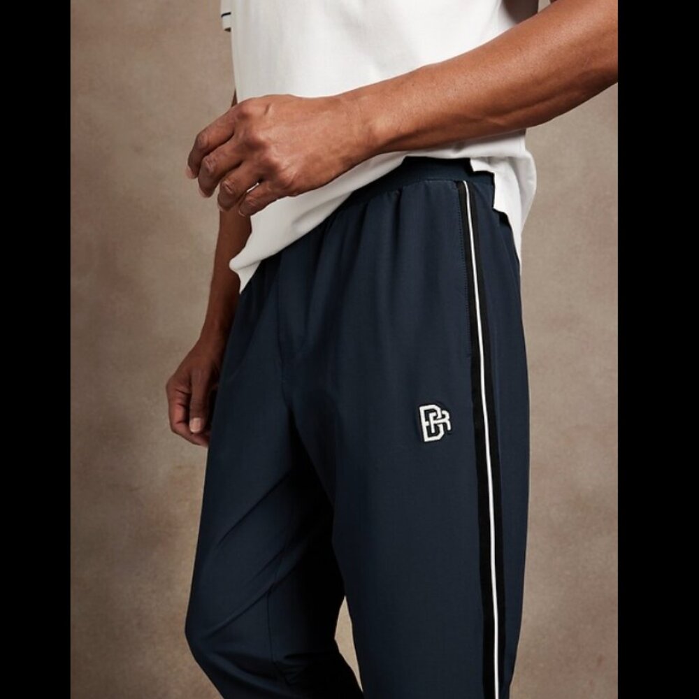 Banana Republic Track Pants Mens Medium Blue Nylon Blend NWT